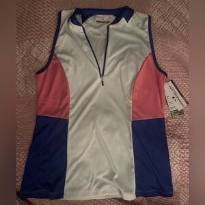 Grand Slam Women's Colorblock Tank Top - White, Pink, Blue